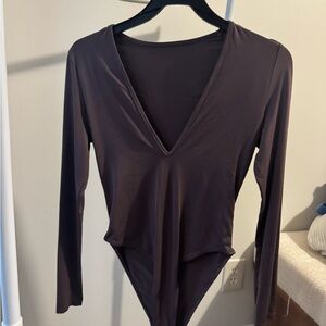 Elegant Brown V-Neck Women's Top